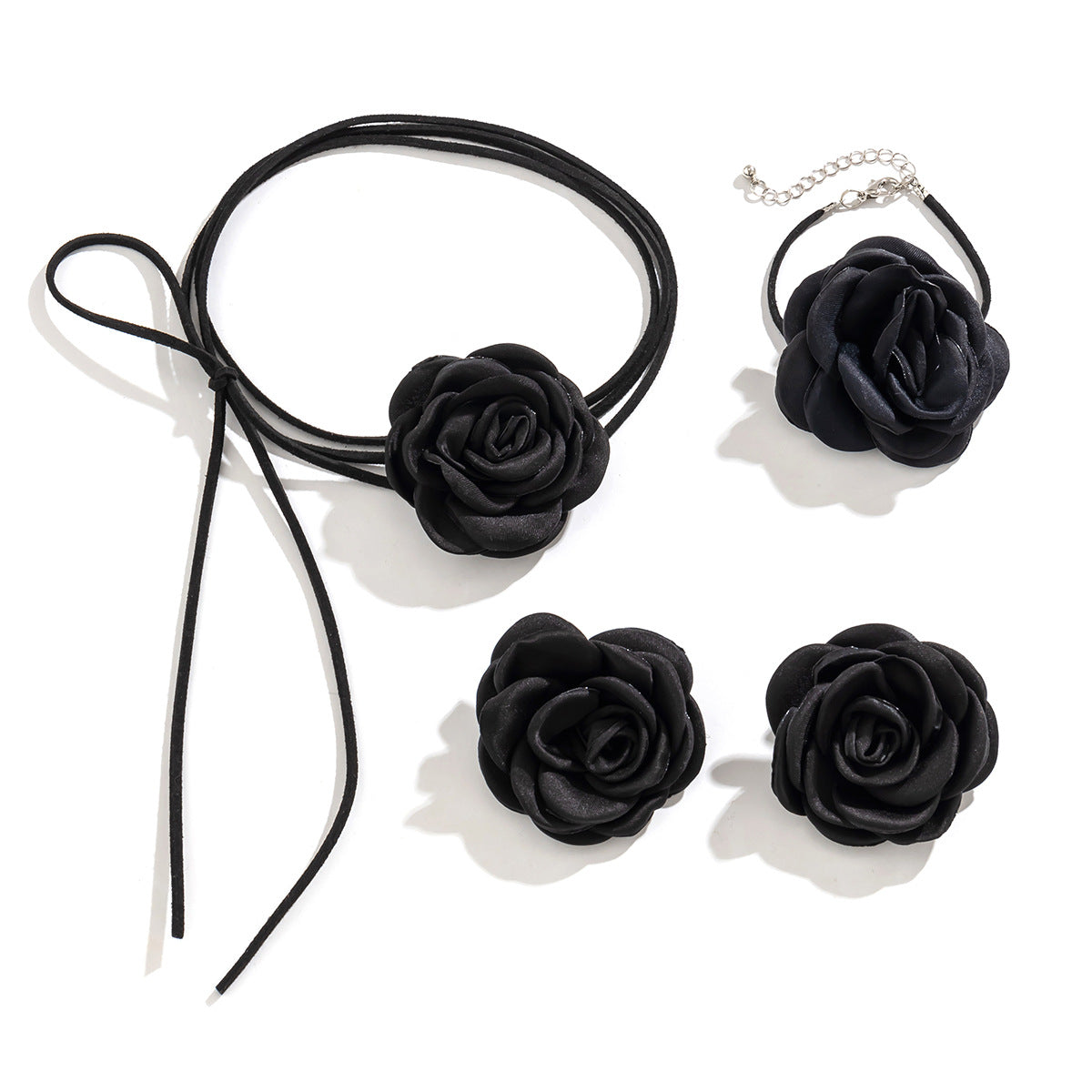 Vintage Floral Velvet Choker Necklace with Rose Design for Women
