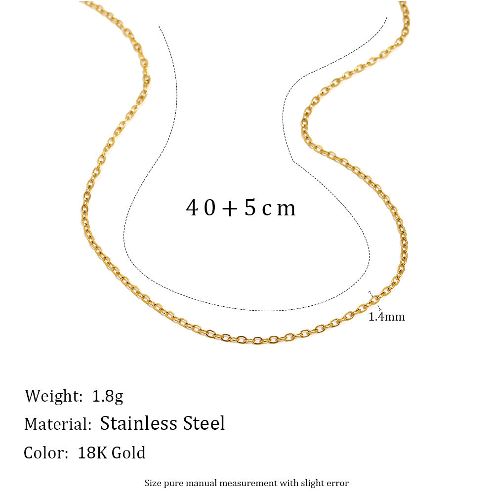Collana da Donna Minimalista Geometrica a Croce in Acciaio Inossidabile Placcato Oro 18K