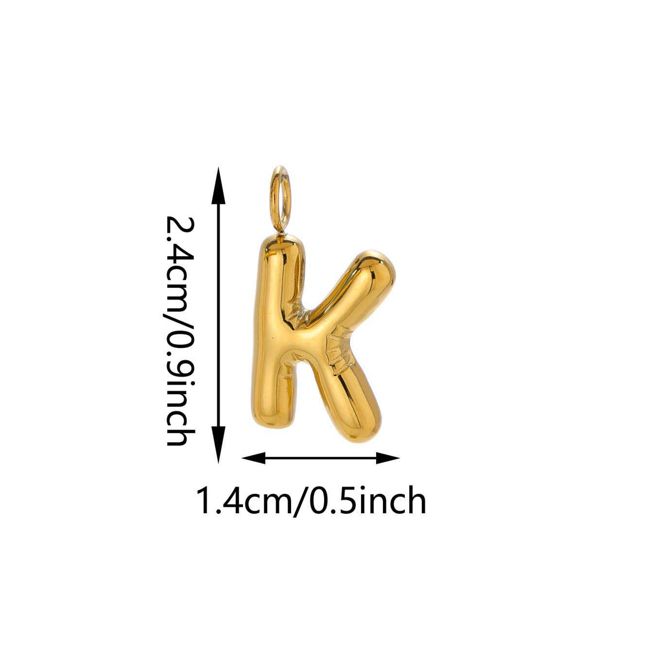 Elegant Plated Stainless Steel Letter Bag Charm