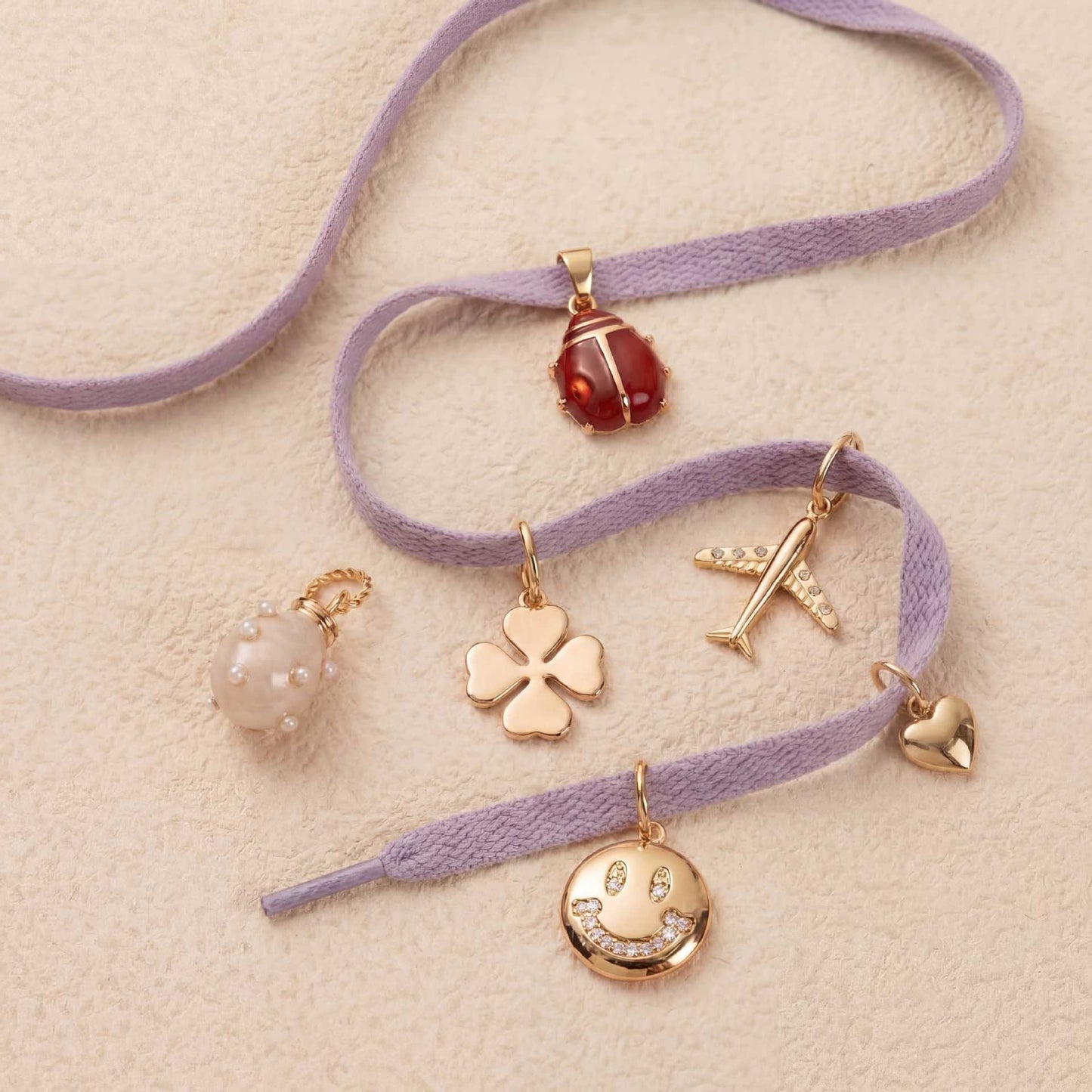 Minimalist Round Square Star Moon Brass Plated Shoe Charm