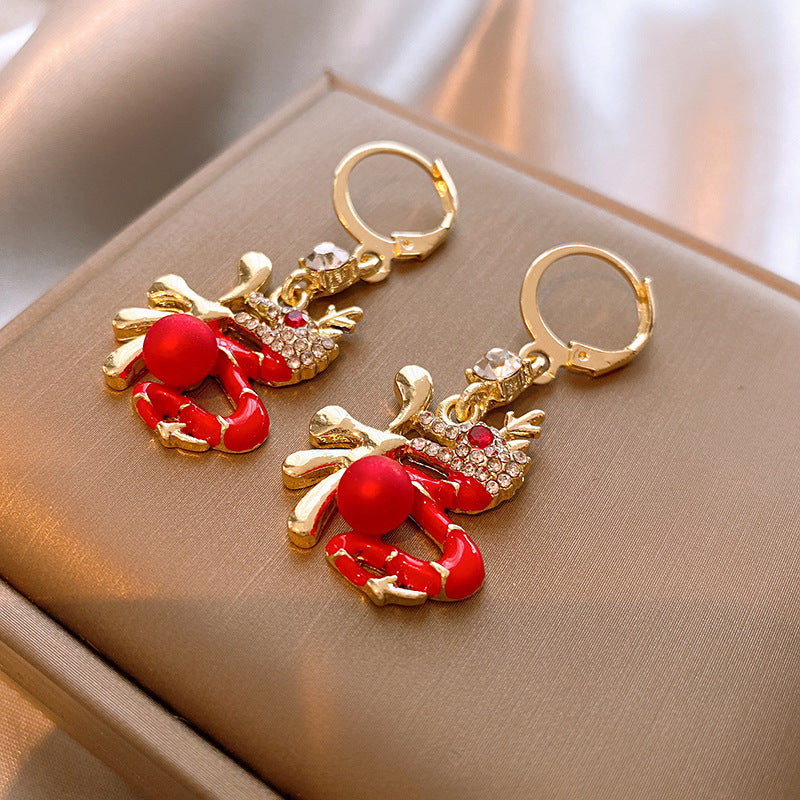 Fashionable Dragon-Shaped Zirconia Ear Cuffs for Women Stainless Steel Plated with Real Gold No-Piercing Ear Bone Clips