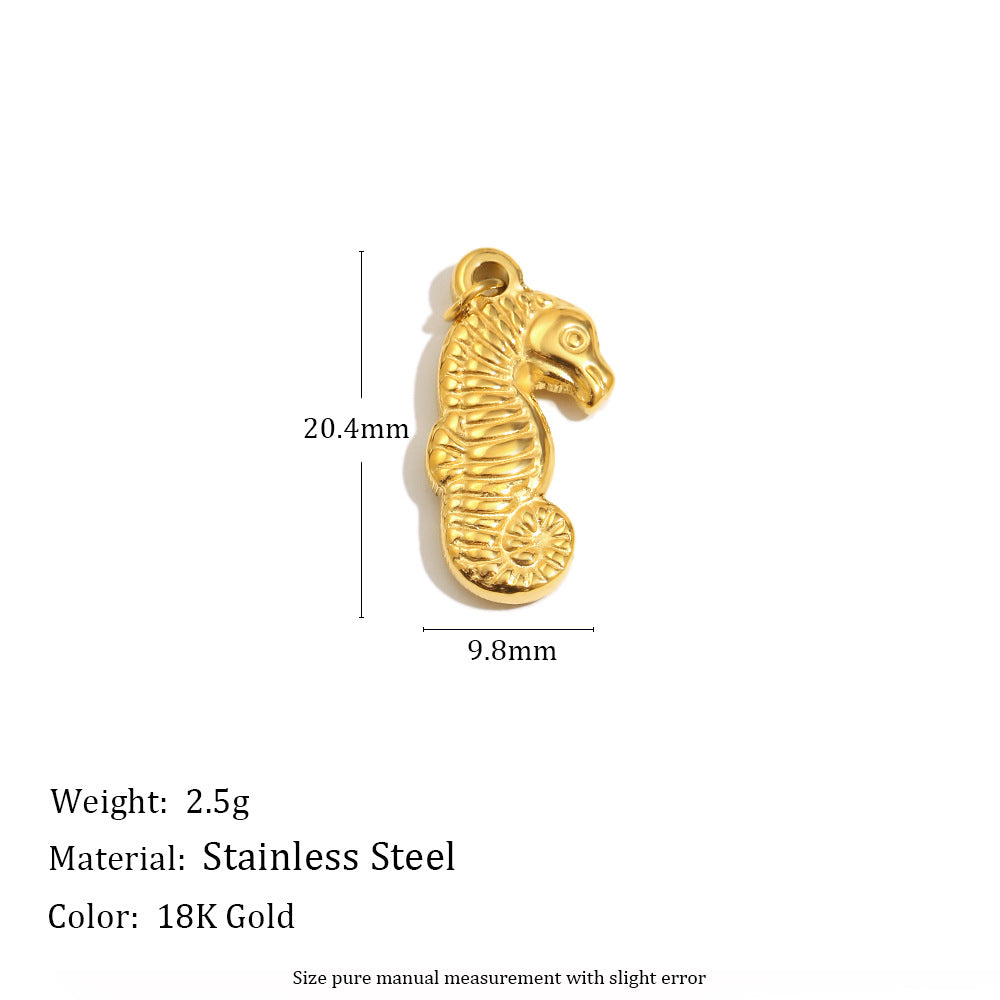 18K Gold Plated Stainless Steel Bow Star Charm Bar for Women