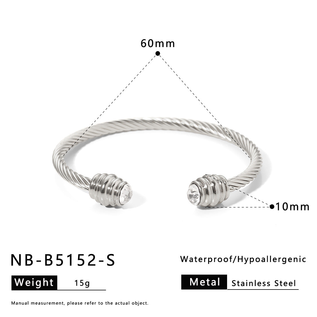 Bracciale minimalista in acciaio al titanio con filo intrecciato, placcato oro, catena a cavo in acciaio inossidabile, design ad anello geometrico