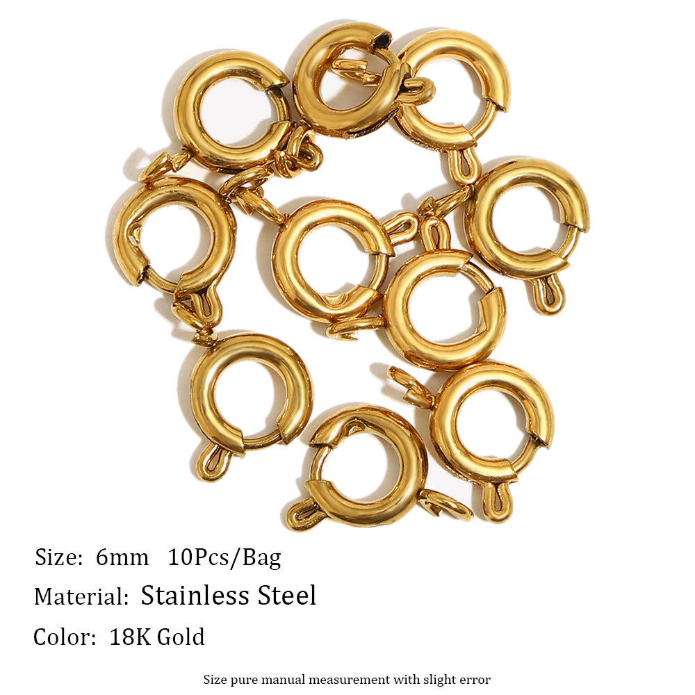 Minimalist Stainless Steel 18K Gold Plated Round DIY Charm Bar Findings