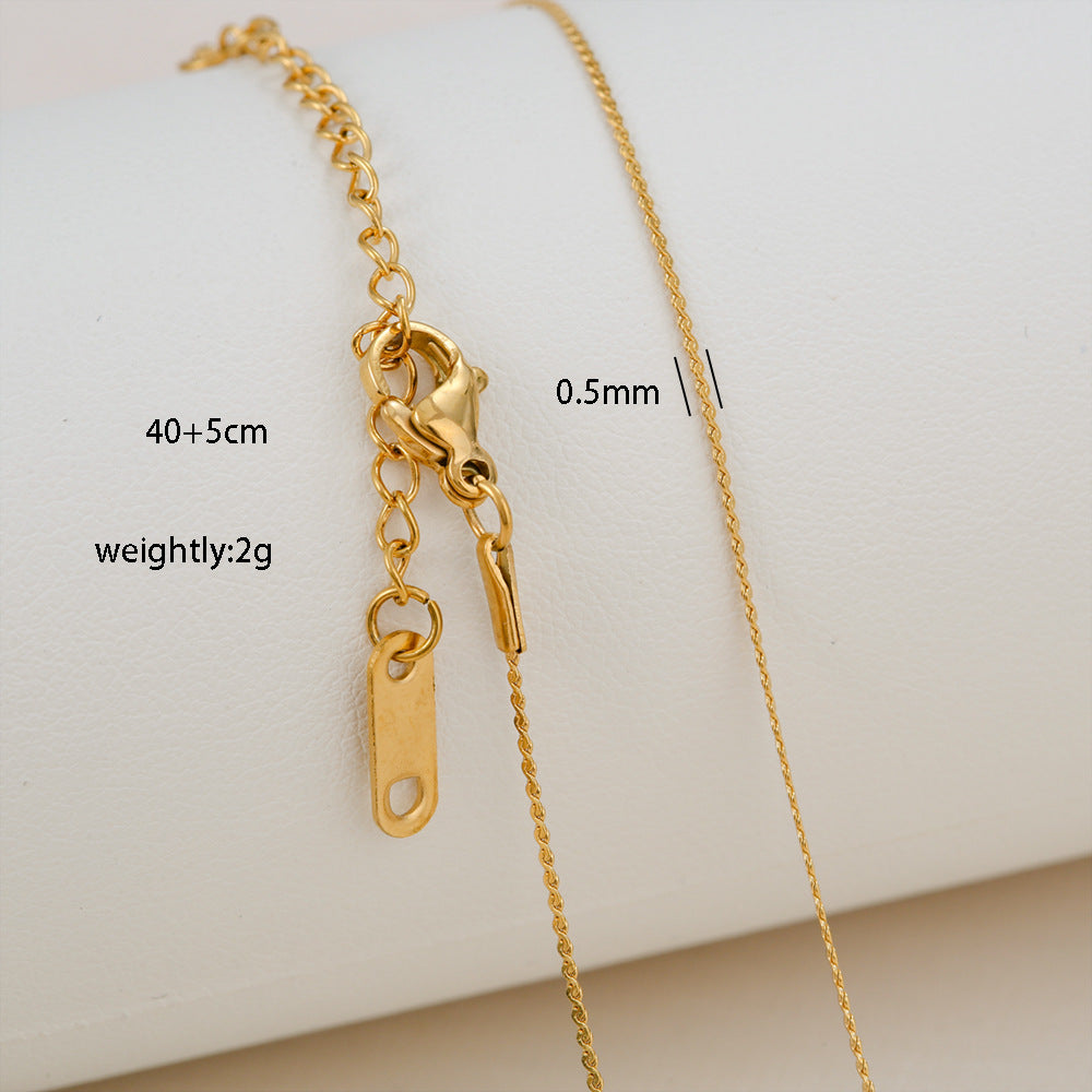 Collana Minimalista Unisex con Catenina Box in Acciaio Inossidabile Placcato Oro 18K