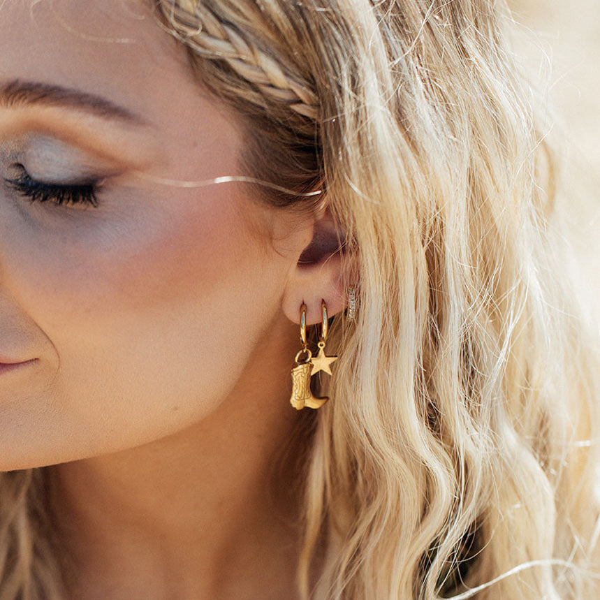 Pendientes de acero inoxidable geométricos con acabado chapado para mujer, aretes ligeros estilo lujoso