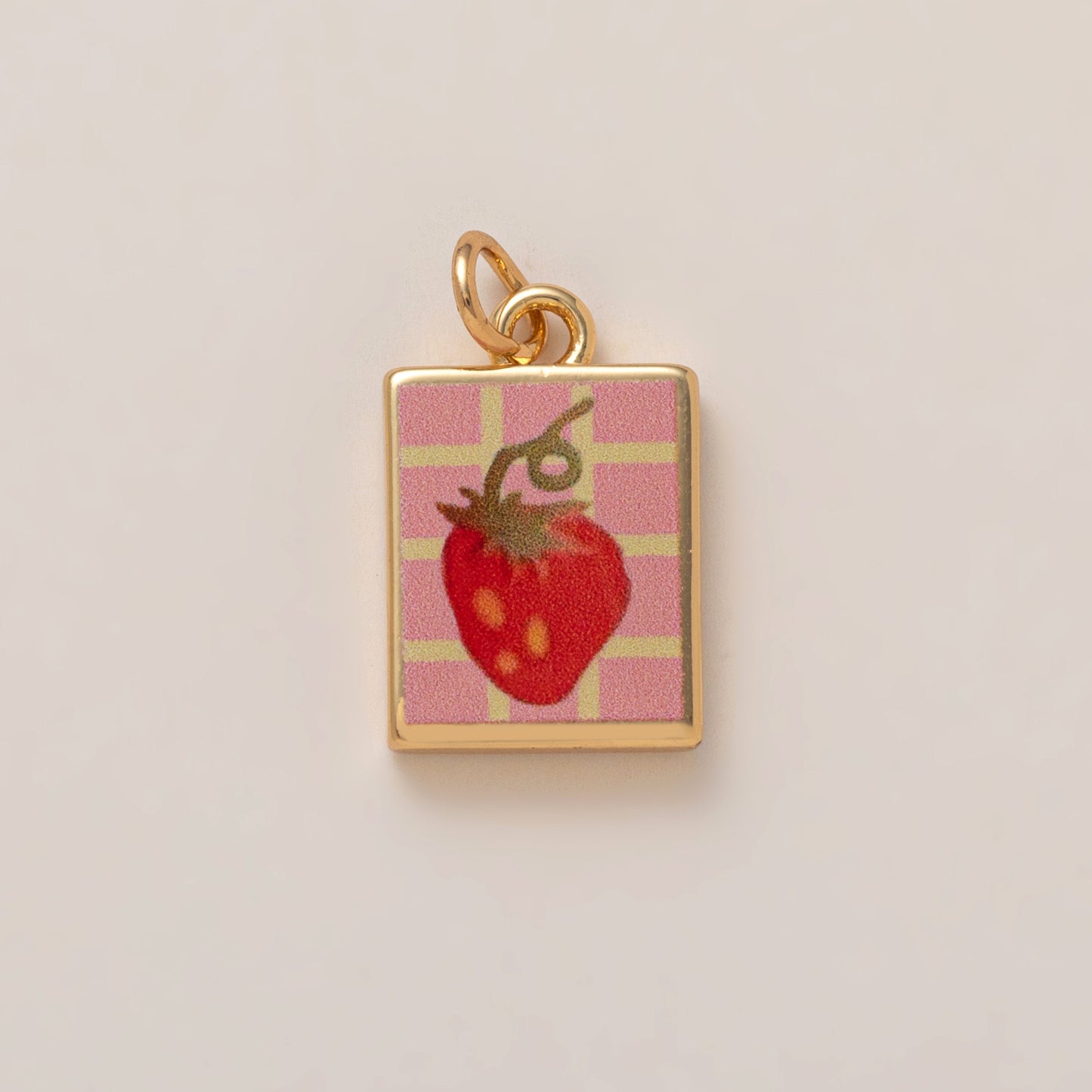 Elegant 18K Gold Plated Square Floral Brass Charm Bar for Women