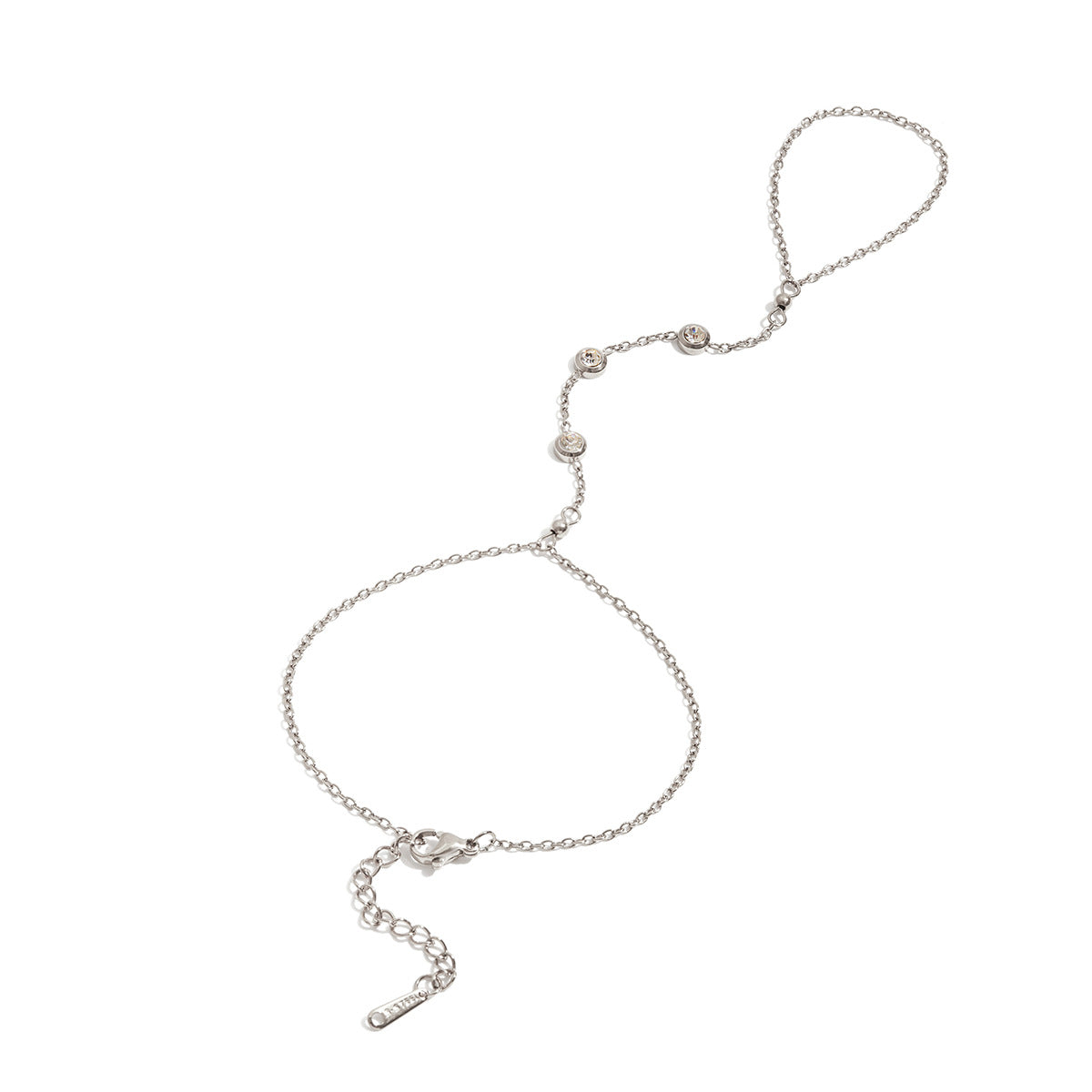 Elegant Minimalist Stainless Steel and Titanium Steel Bracelet and Ring Set with Cubic Zirconia and Pearl Heart Teardrop Charms