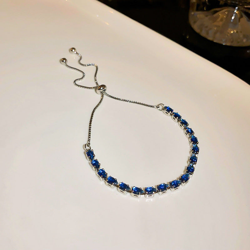 Elegant Geometric Brass Bracelet with Cubic Zirconia Inlay, Adjustable Plated Women's Jewelry