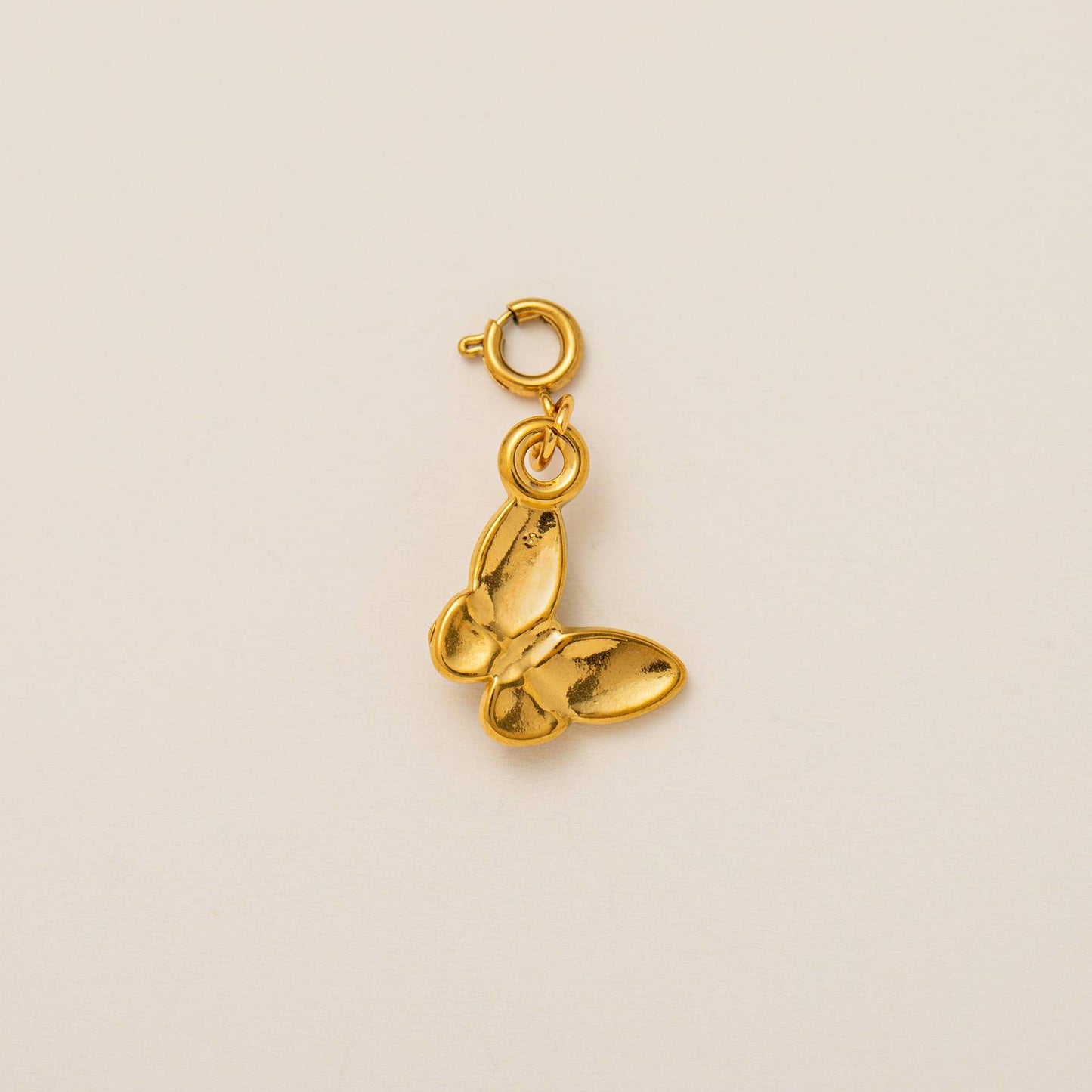 Vintage 18K Gold Plated Stainless Steel Animal Dog Pendant Charm Bar PVD Coated