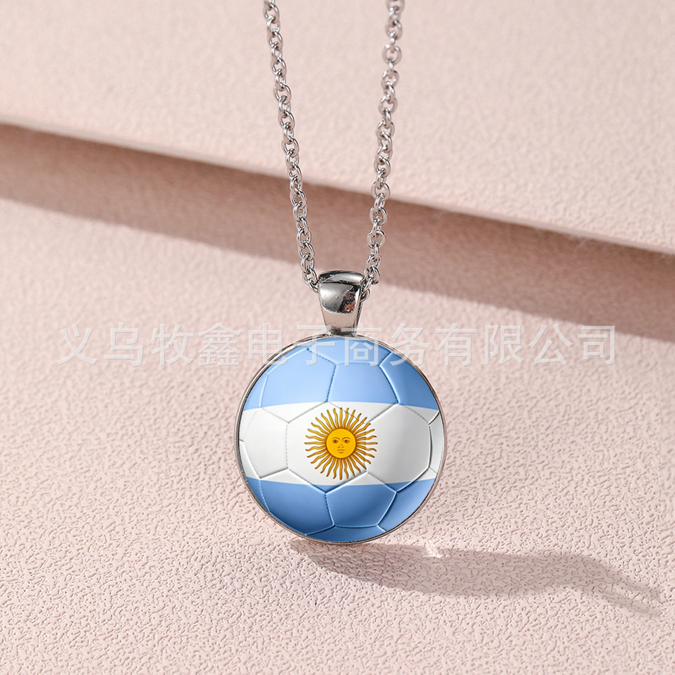 Geometric Cartoon Alloy Pendant Necklace Unisex World Cup Commemorative Jewelry