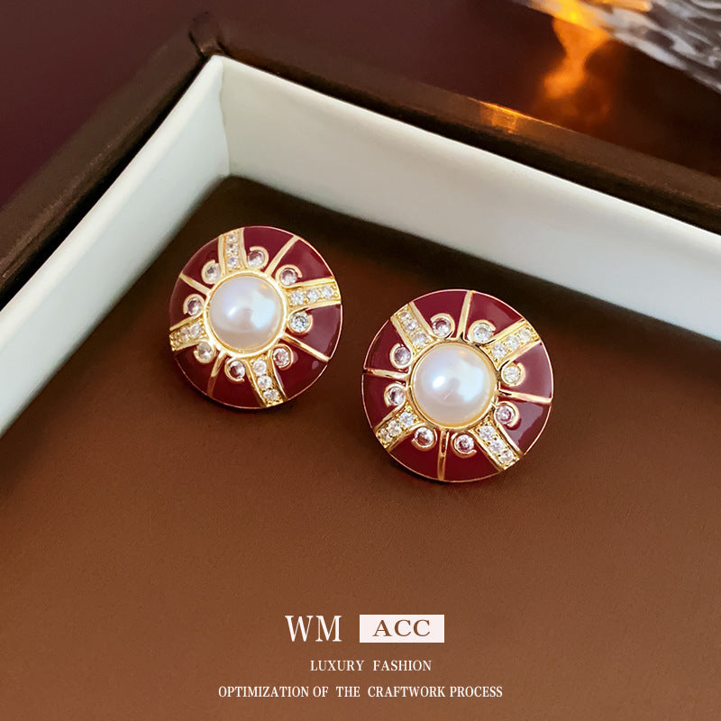 Pendientes colgantes de metal con acabado chapado, diseño floral geométrico de corazón, estilo vintage chic para mujer