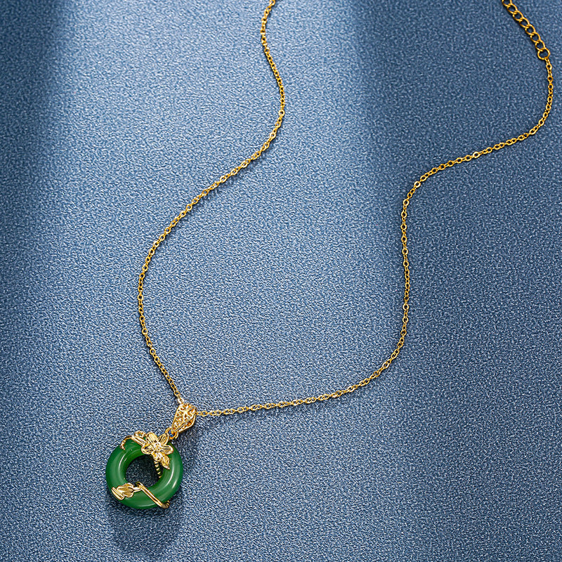 Collana con ciondolo minimalista in acciaio al titanio a forma di fiore con finitura placcata per donna e uomo, stile locket con catena a O
