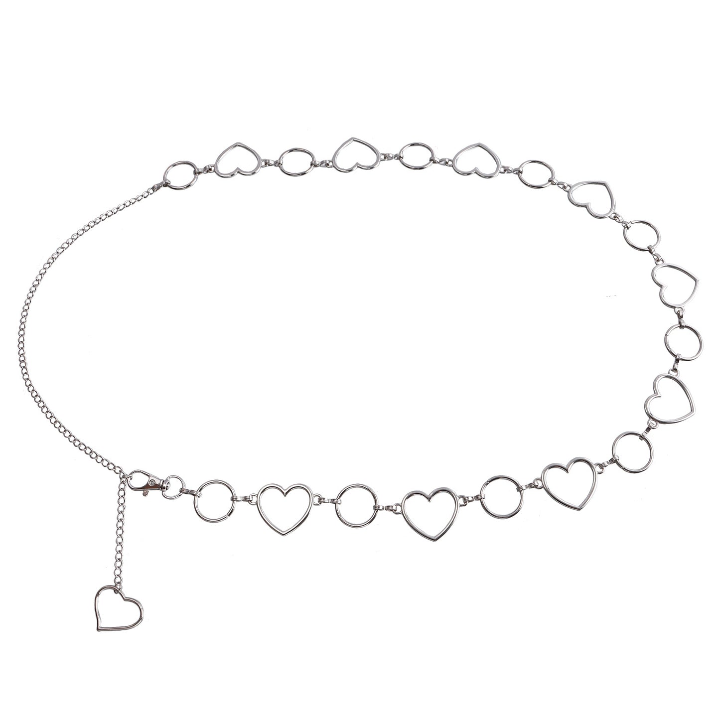 Punk Style Geometric Hollow Heart Circular Waist Chain for Women with Metal Construction
