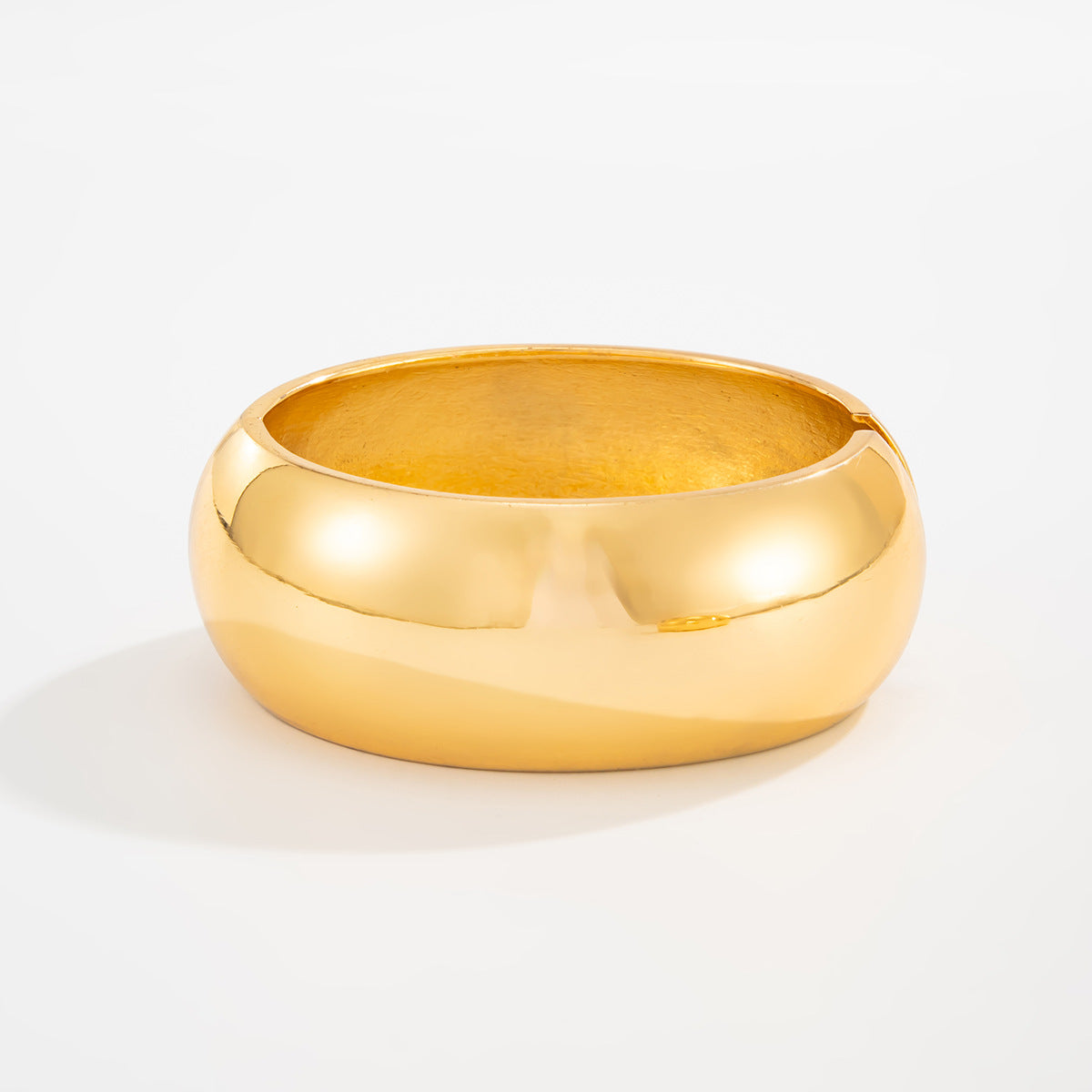 Minimalist Plated Alloy Teardrop Oval Spring Cuff Bracelet Set