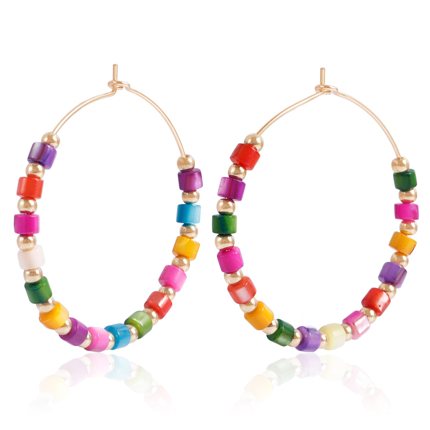 Pendientes de aro geométricos minimalistas vintage de metal para mujer con acabado chapado y motivo lunar