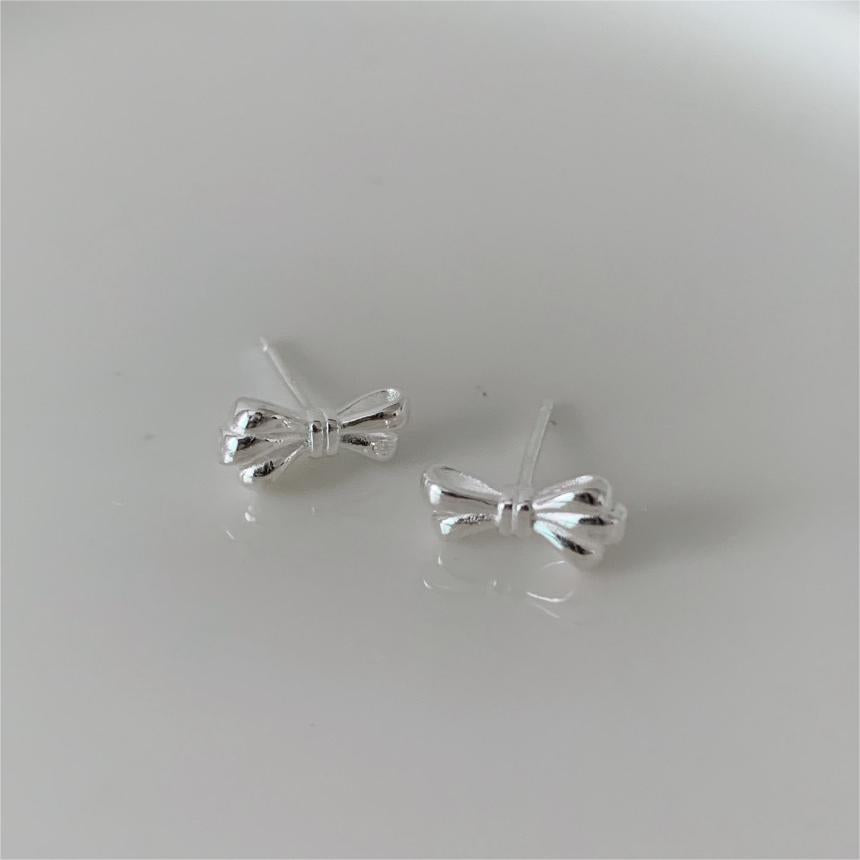 Orecchini a fiocco minimalisti in argento sterling 925 placcato oro