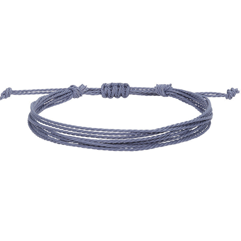 Bohemian Sweet Handmade Braided Wax Cord Bracelet U Shape Unisex Lucky Charm