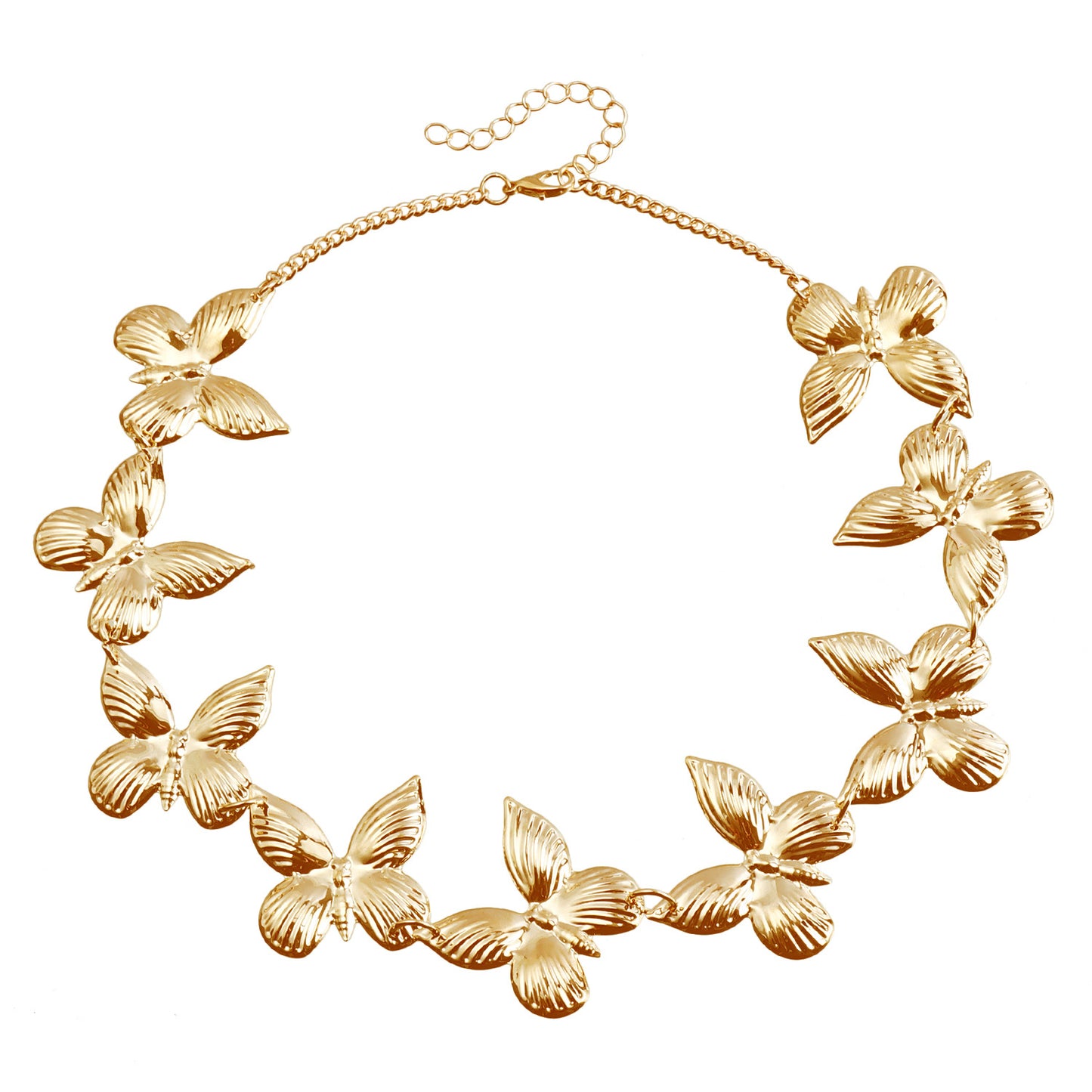 Collar de mariposa estilo punk con diseño geométrico en aleación con acabado chapado para mujer