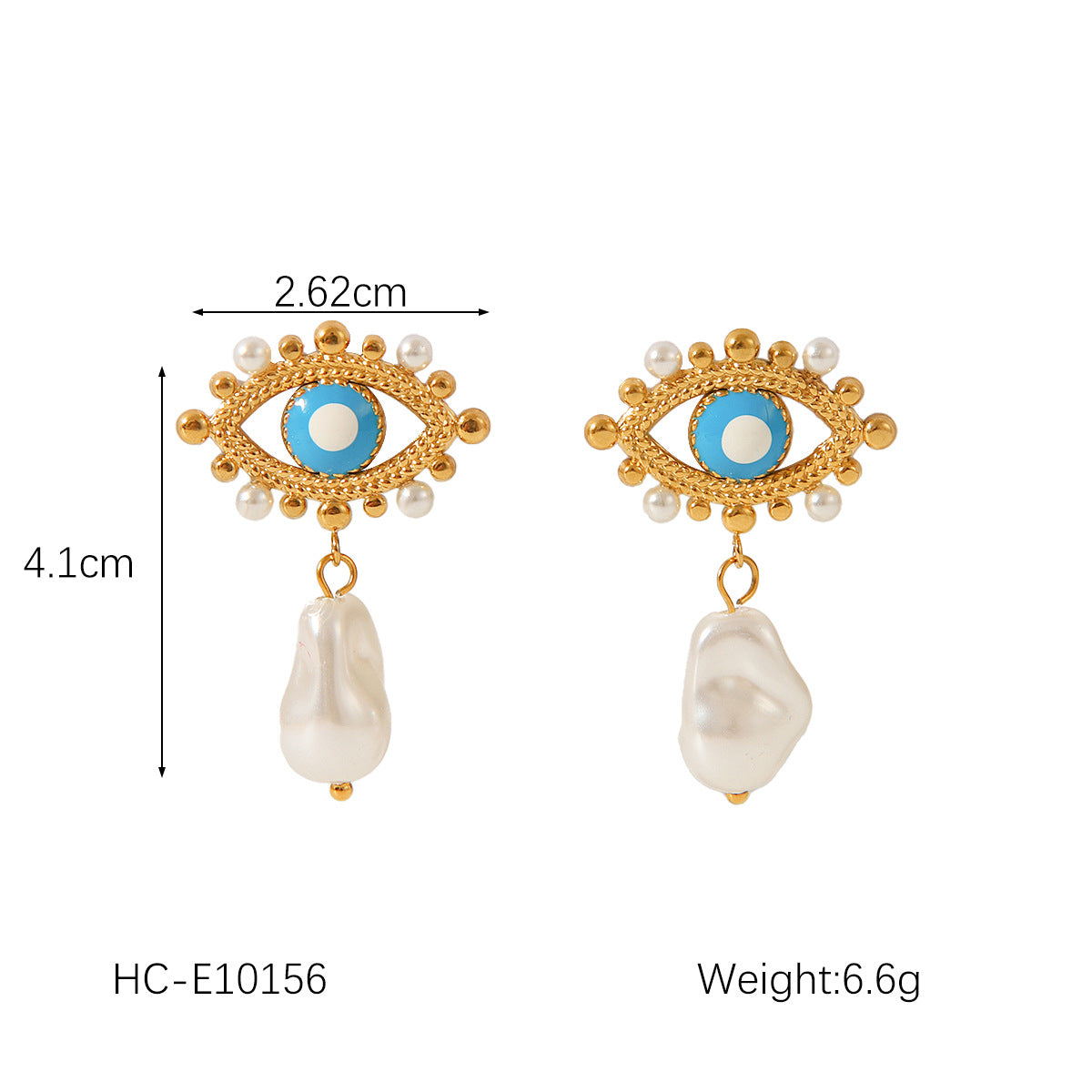 Pendientes minimalistas de acero inoxidable con forma de corazón y lazo, con acentos de perlas y chapados en oro de 18 quilates para mujer