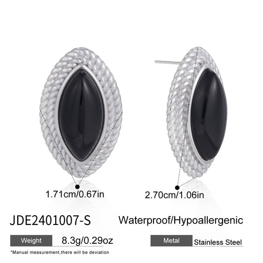 Minimalist Luxury Geometric Drip Oil Stainless Steel Earrings for Women