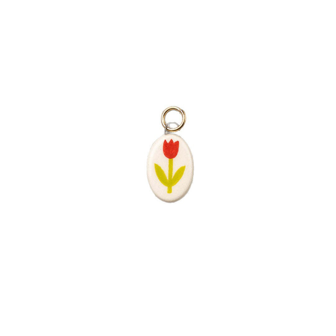 Vintage Oval Floral Stainless Steel PVD Gold Plated Pendant Charm Bar for Women