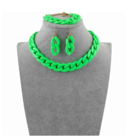 Minimalist Sweet Geometric Acrylic Pendant Necklace Set for Women