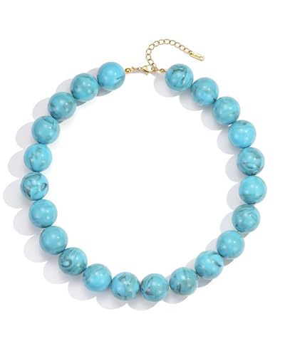 Casual Round Acrylic Bead Necklace Polished Ball Chain Women's Fashion Choker