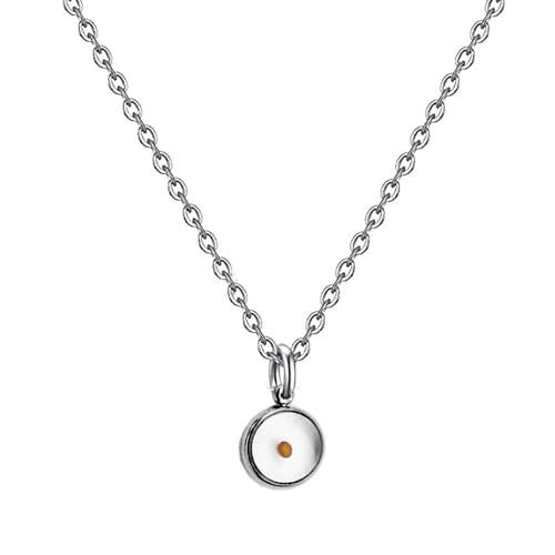 Minimalist Mustard Seed Pendant Necklace in Stainless Steel with Plated Finish for Women