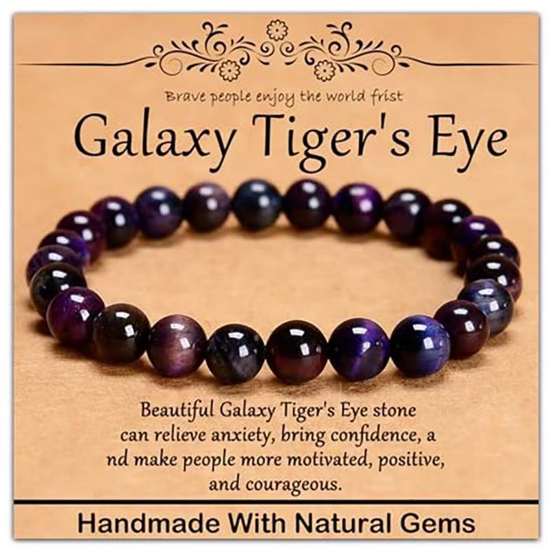 Minimalist Natural Stone Beaded Bracelet Unisex Geometric Round Handmade Jewelry Gift