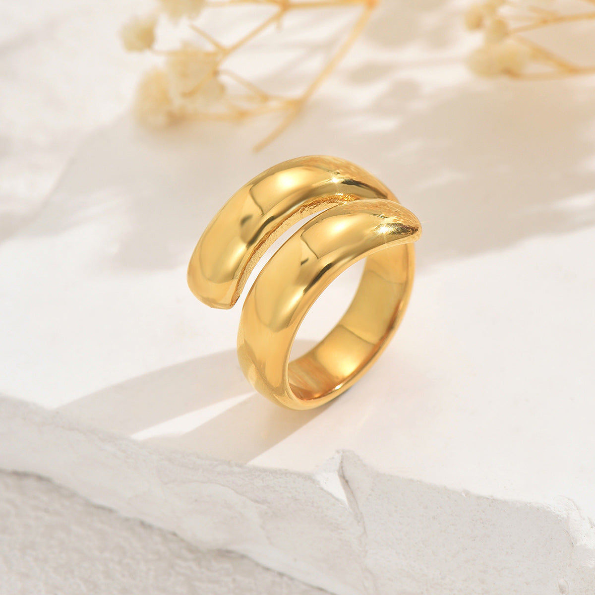 Anillo Retorcido Geométrico Minimalista de Aleación de Zinc con Acabado Chapado para Mujer Anillo Ajustable para Dedo Índice