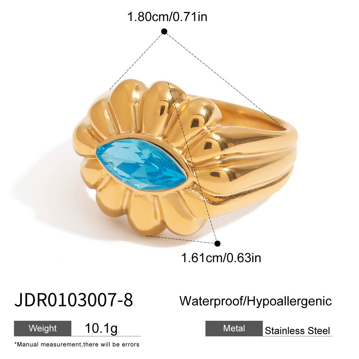 Elegant Floral Cubic Zirconia Plated Stainless Steel Titanium Steel Ring Set for Women