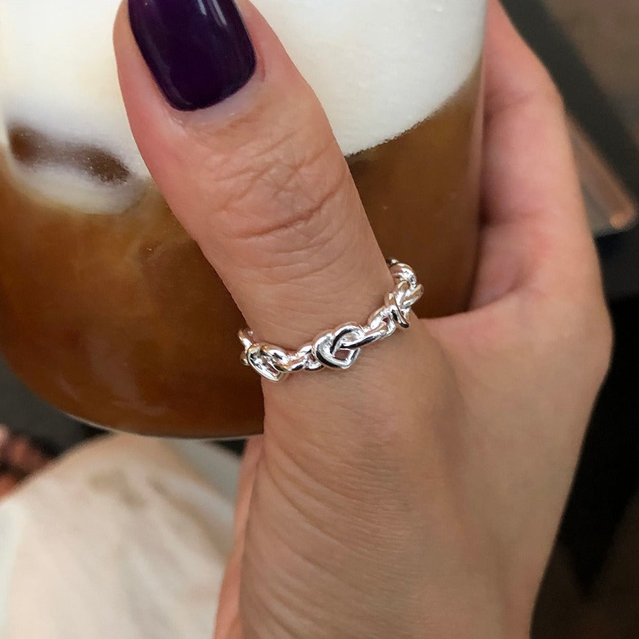 Anello da donna minimalista a forma di stella in argento sterling 925 con design a fascia aperta, stile naturale e fresco-dolce