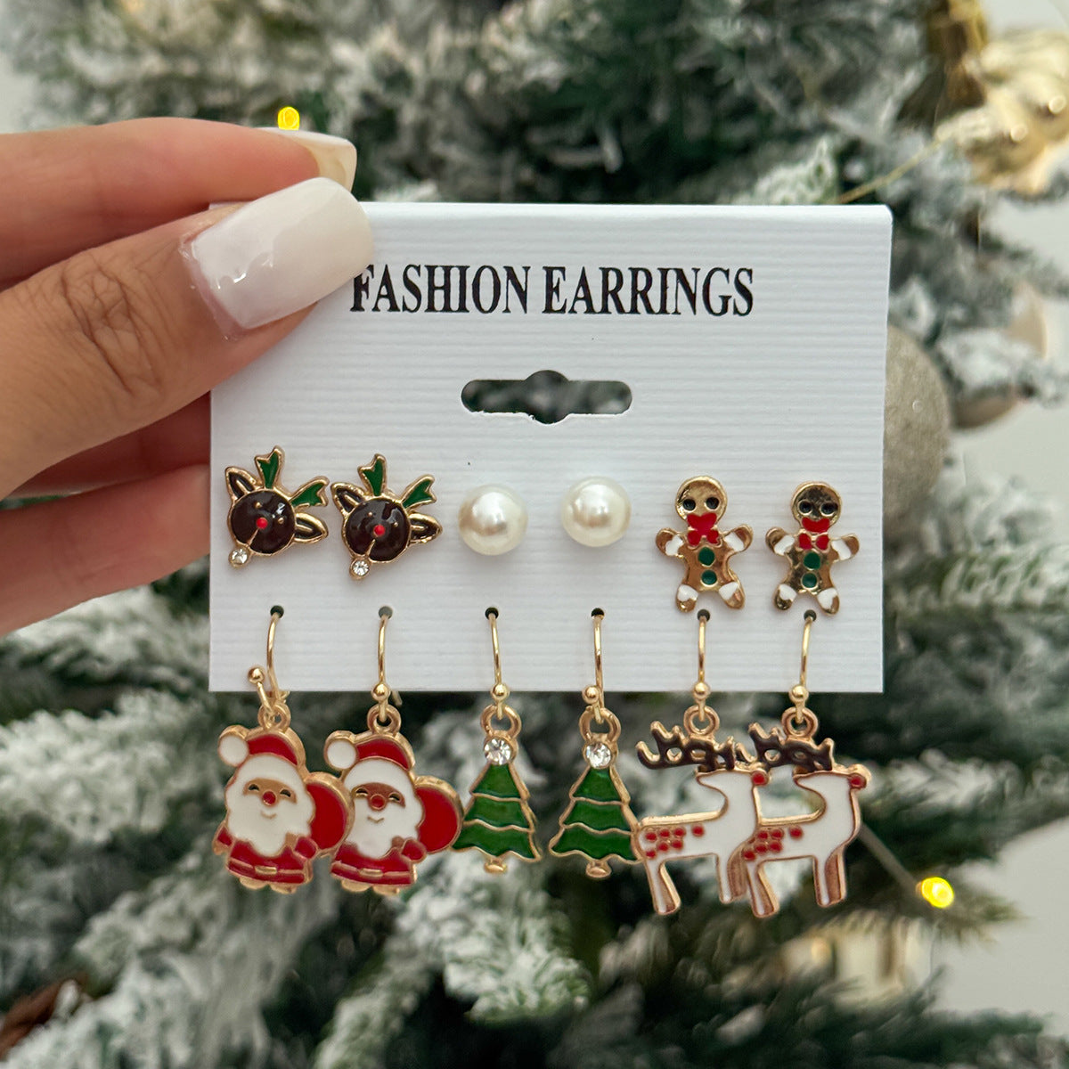 Sweet Drip Oil Snowflake Bow Alloy Plated Earrings for Women