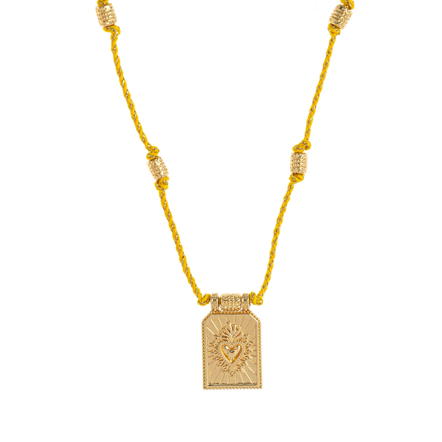 Collana pendente minimalista a forma di cuore in rame placcato oro su cordino colorato da donna