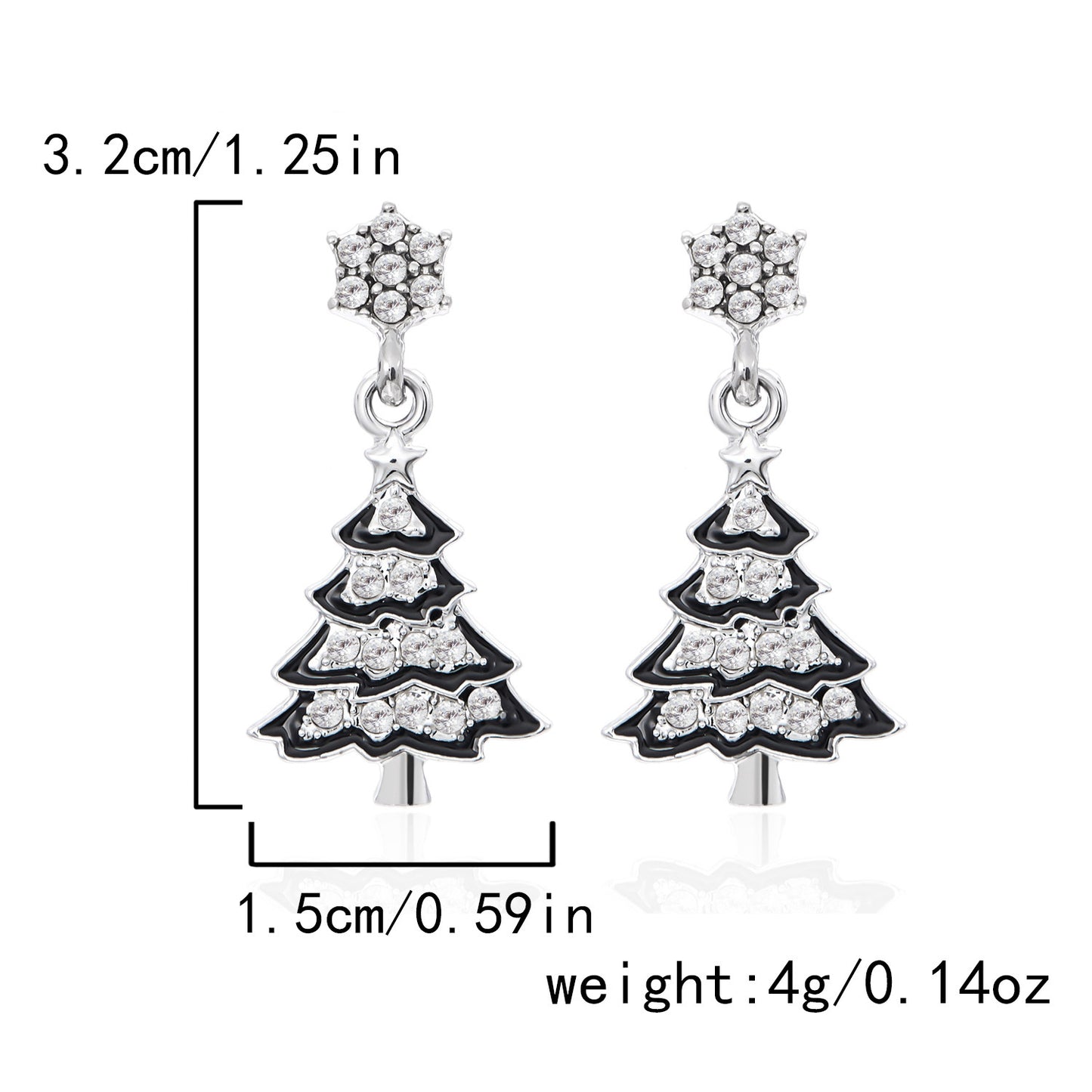 Pendientes de Navidad de aleación a la moda con forma de lazo y acabado chapado para mujer, con motivos navideños de copos de nieve, renos y Papá Noel.