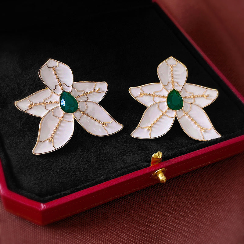 Vintage Geometric Alloy Earrings with Gold-Plated Finish and Stainless Steel Posts for Women