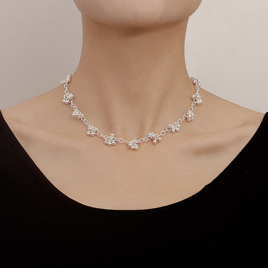 Minimalist Geometric Drop Pendant Necklace in Alloy with Silver Plating for Women