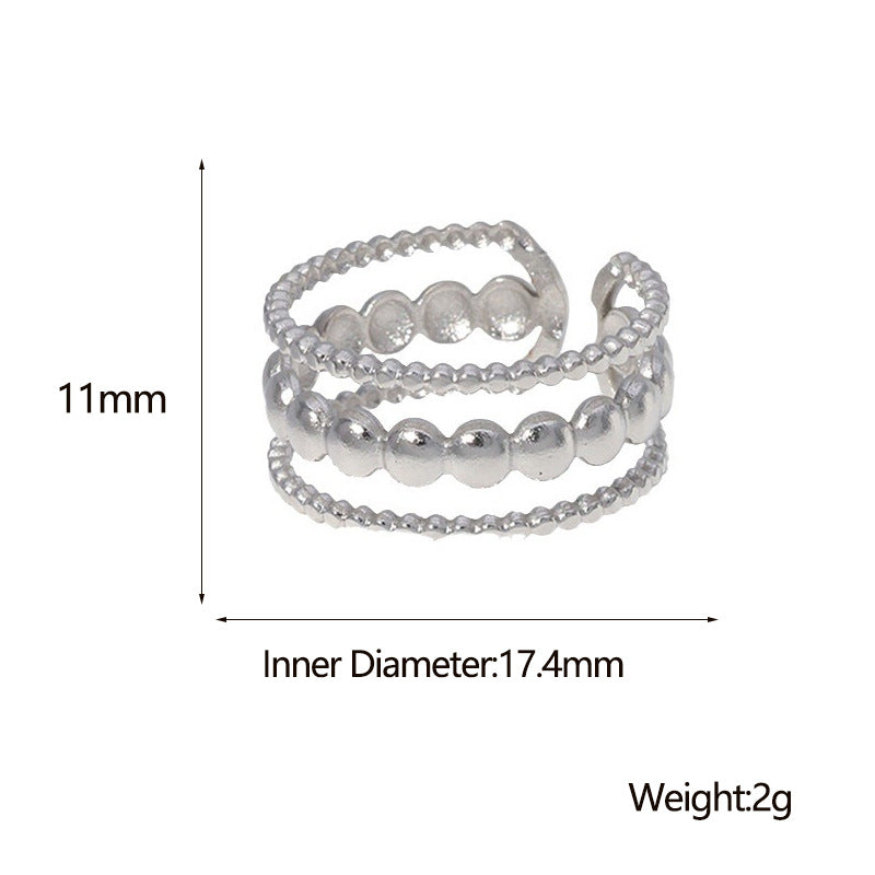 Anello da donna regolabile geometrico minimalista in acciaio inossidabile con placcatura in oro 18 carati