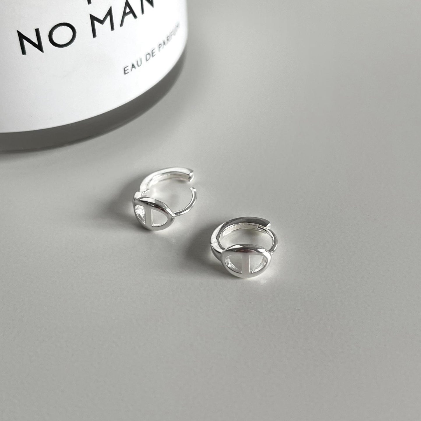 Minimalist Sweet 925 Sterling Silver Plated Letter Number Geometric Stud Earrings for Women