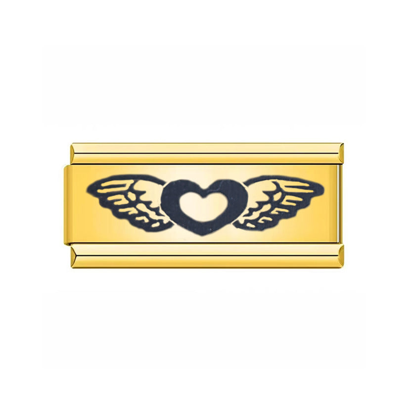 Minimalist Square Heart Modular Stainless Steel Plated Bracelet Unisex