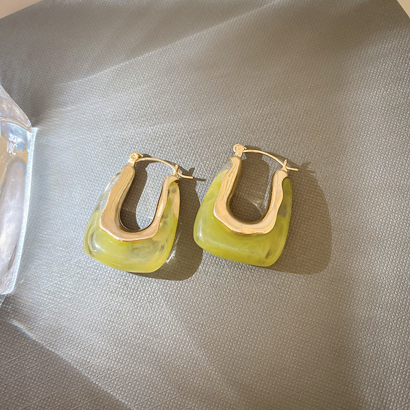 Chic Vintage Heart-Shaped Enamel Earrings with 925 Sterling Silver Posts for Women