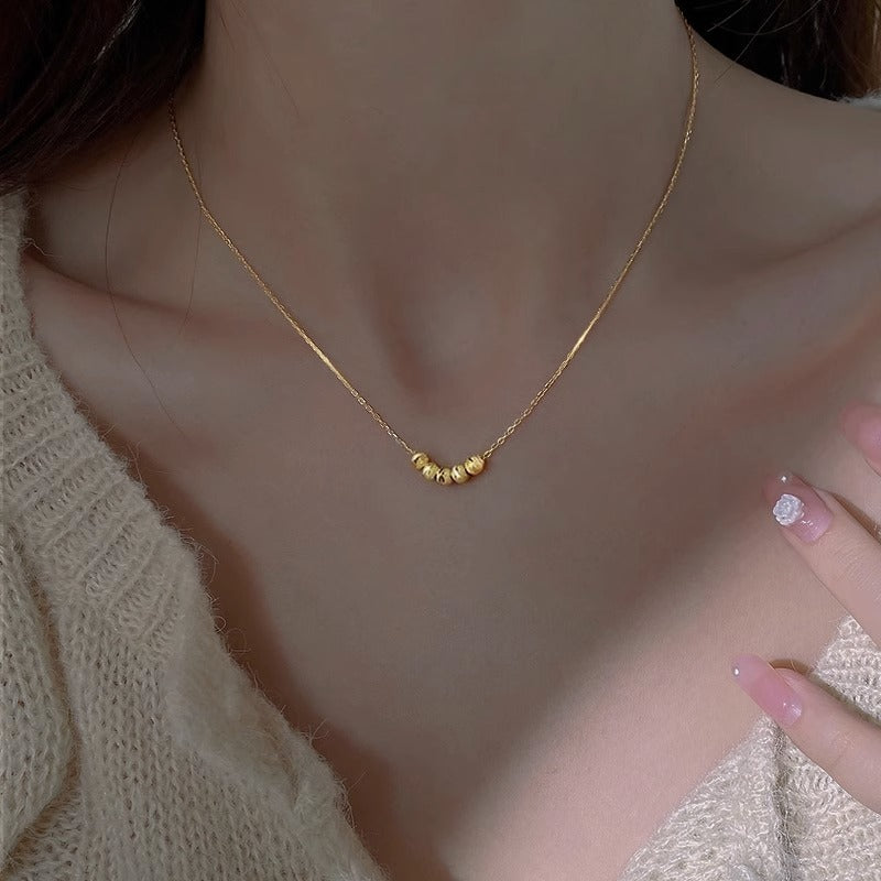 Collana a catena a O placcata in acciaio al titanio a forma di fiore minimalista per donna e uomo con design irregolare