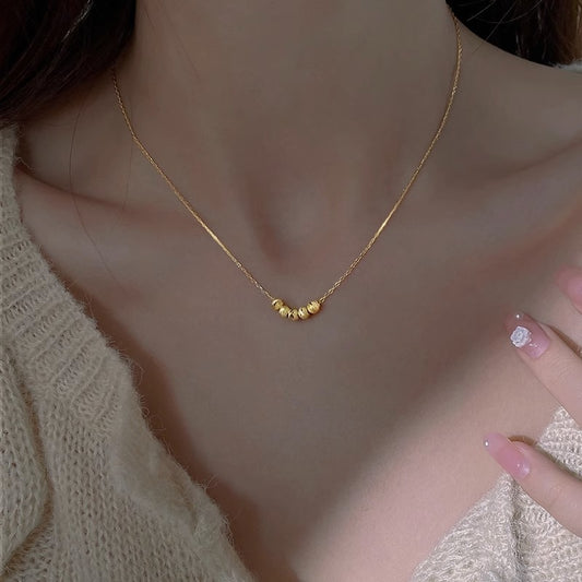 Minimalist Floral-Shaped Titanium Steel Plated O-Chain Necklace for Women and Men with Irregular Design