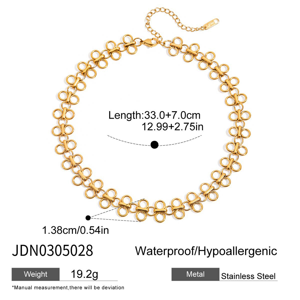 Minimalist 18K Gold Plated Geometric Square Stainless Steel Cubic Zirconia Necklace for Women