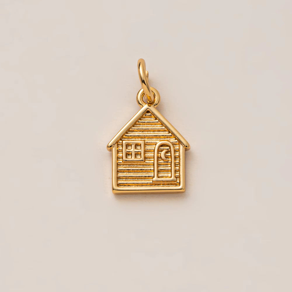 Minimalist Gold Plated Brass Heart Charm Bar