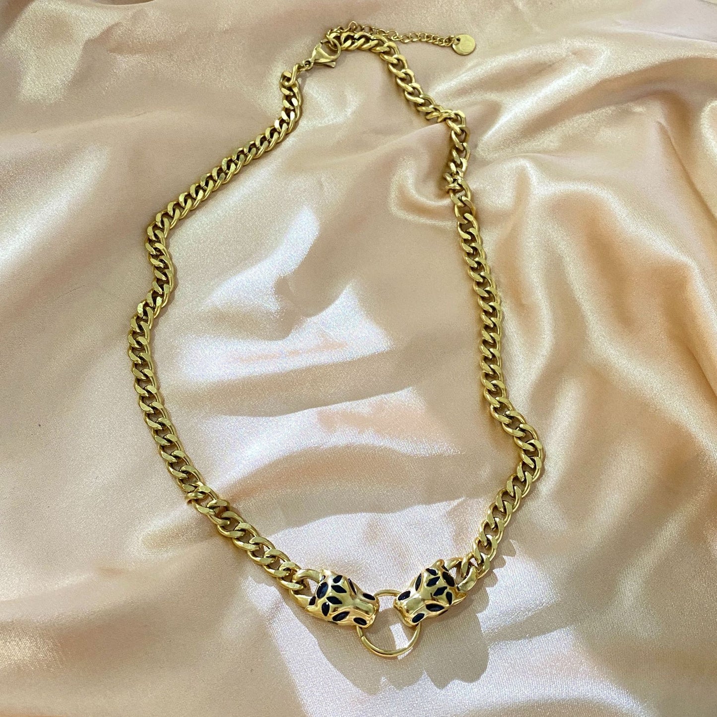 Hip-hop Vintage Leopard Animal Stainless Steel Snake Chain Necklace
