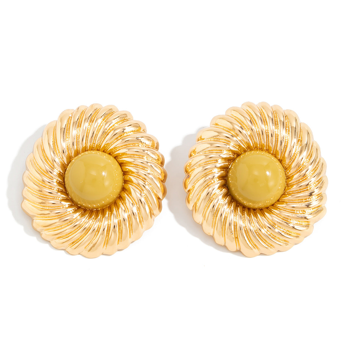 Minimalist Geometric Round Threaded Zinc Alloy Plated Earrings for Women