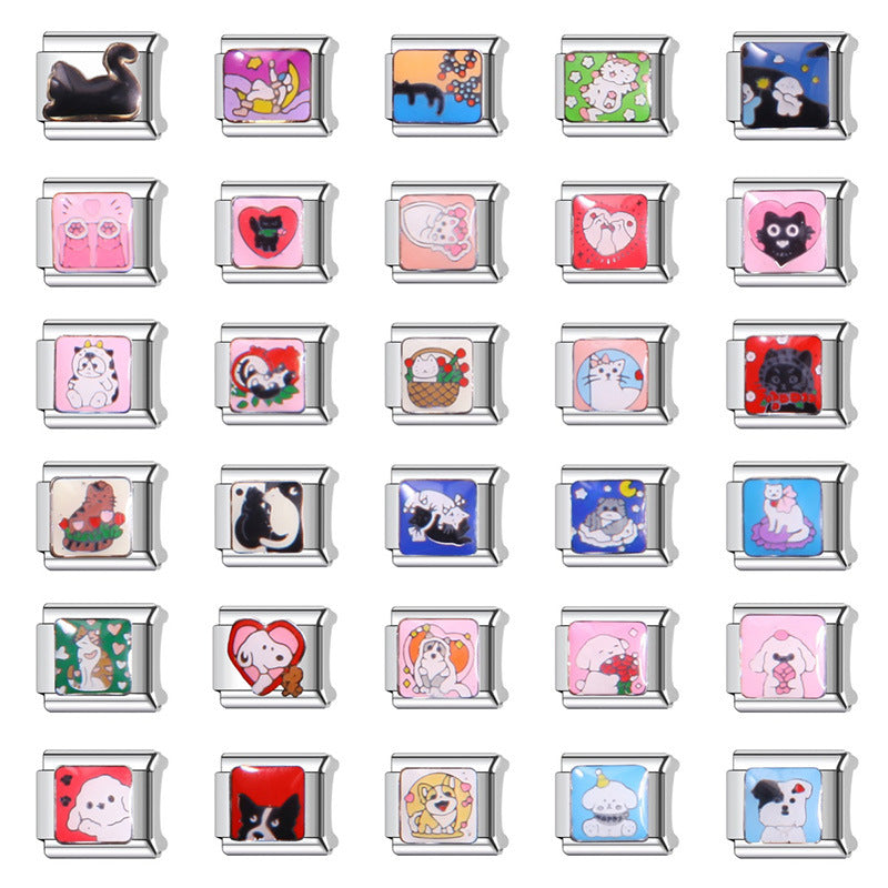 Sweet Cartoon Animal Stainless Steel Plated Charm Bar for Unisex