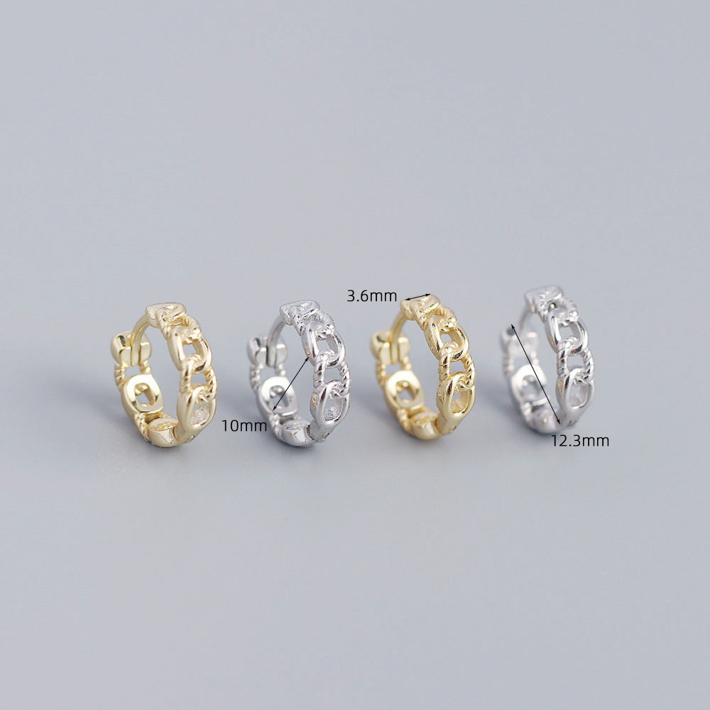 Orecchini a Cerchio Geometrici Minimalisti in Argento Sterling S925 con Finitura Placcata